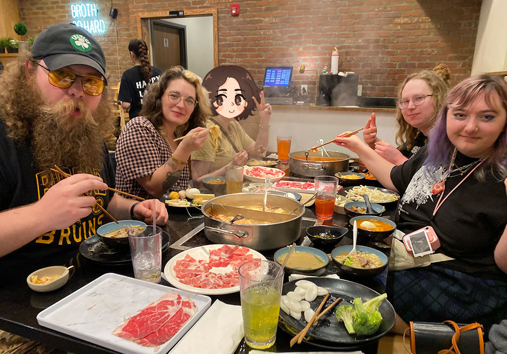 The team enjoying some hotpot!