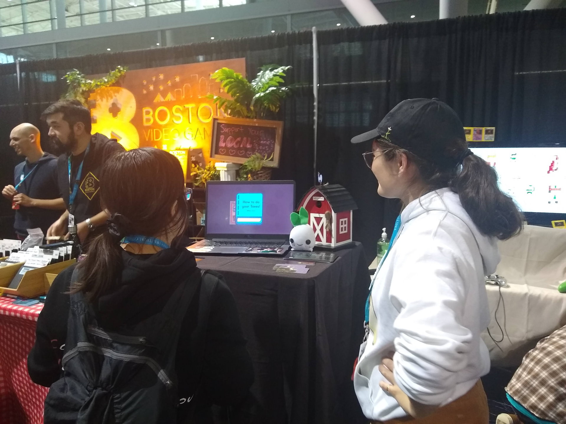 Us showcasing Turnip Boy at the Boston Video Games PAX booth!